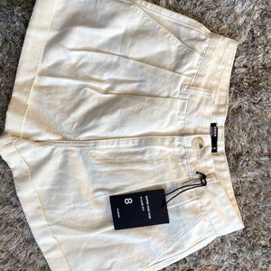 Denim White High Waisted Shorts